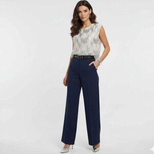 Nwt MARC NEW YORK Silver Cream One Size Sequined Top Blouse Very CHIC!